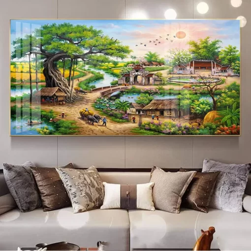 Tranh treo tường phong cảnh làng quê Việt Nam TG5307