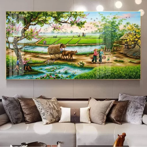 Tranh treo tường phong cảnh làng quê Việt Nam TG5316