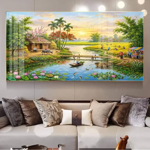 Tranh treo tường phong cảnh làng quê Việt Nam TG5317