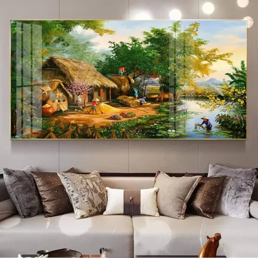 Tranh treo tường phong cảnh làng quê Việt Nam TG5318