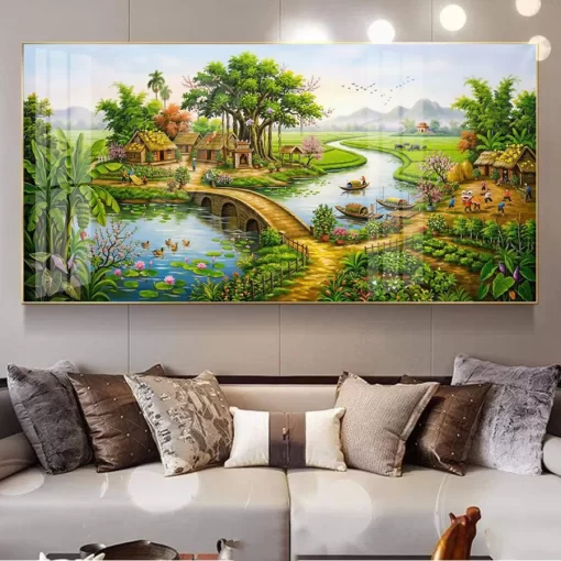 Tranh treo tường phong cảnh làng quê Việt Nam TG5325