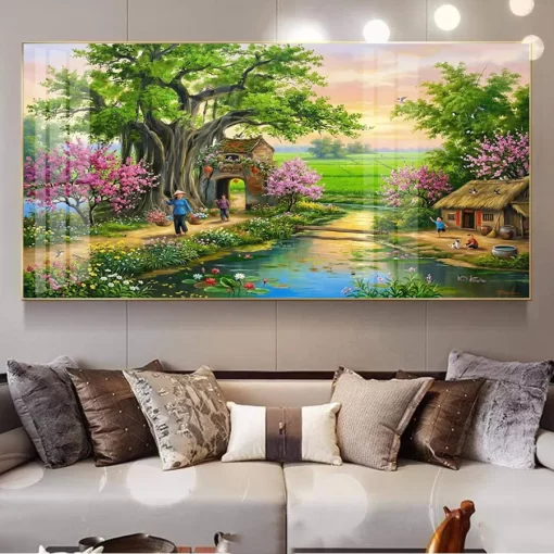 Tranh treo tường phong cảnh làng quê Việt Nam TG5326