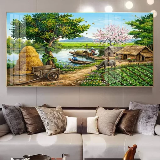 Tranh treo tường phong cảnh làng quê Việt Nam TG5327