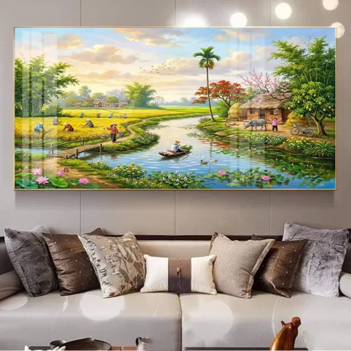 Tranh treo tường phong cảnh làng quê Việt Nam TG5328