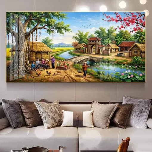 Tranh treo tường phong cảnh làng quê Việt Nam TG5329