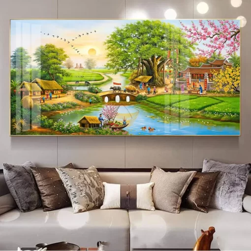 Tranh treo tường phong cảnh làng quê Việt Nam TG5205