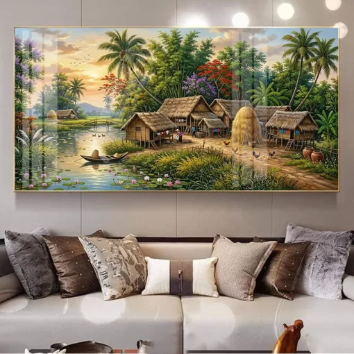 Tranh treo tường phong cảnh làng quê Việt Nam TG5207