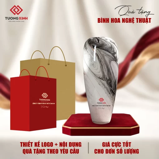 Bình hoa gốm sứ tráng men quà tặng doanh nghiệp ý nghĩa GSQ21