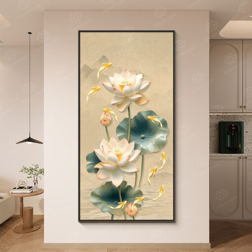 Tranh canvas hoa sen nghệ thuật TG5148S