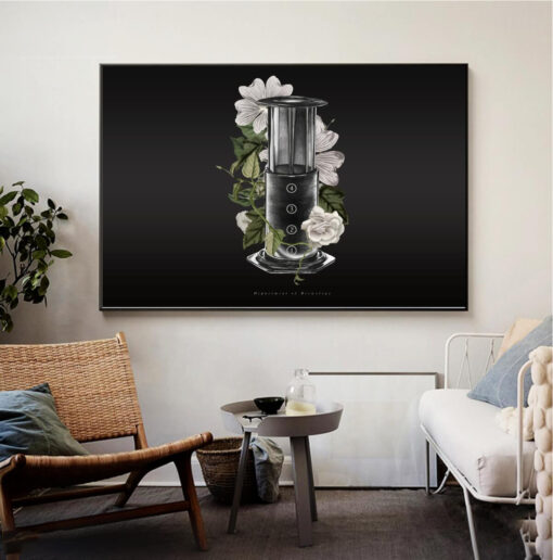 Tranh treo tường tráng gương 35 Tranh treo tường trang trí quán cà phê TG5349