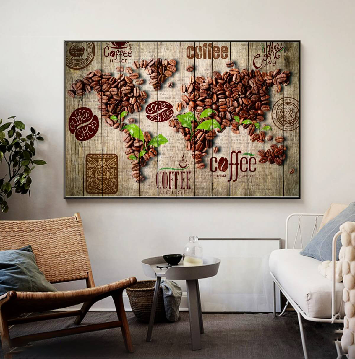 Tranh treo tường trang trí quán cà phê TG5350 1 Tranh treo tường trang trí quán cà phê TG5350