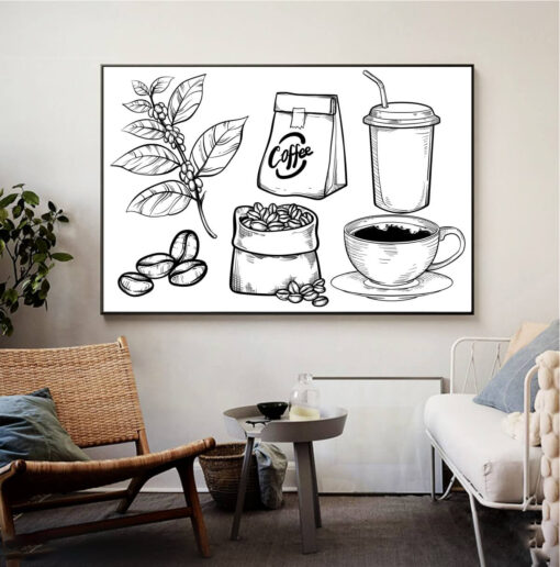 Tranh treo tường tráng gương 31 Tranh treo tường trang trí quán cà phê TG5351