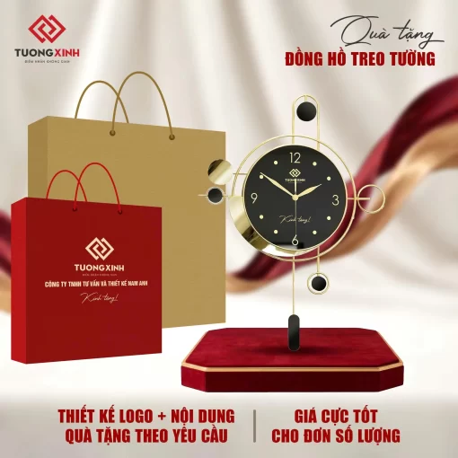 Đồng hồ treo tường in logo quà tặng khách hàng quà tặng doanh nghiệp DGL72