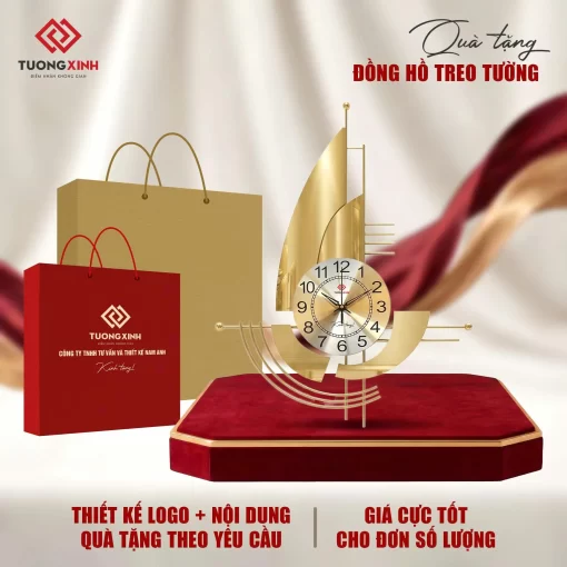 Đồng hồ treo tường in logo quà tặng sự kiện công ty ý nghĩa DGL75