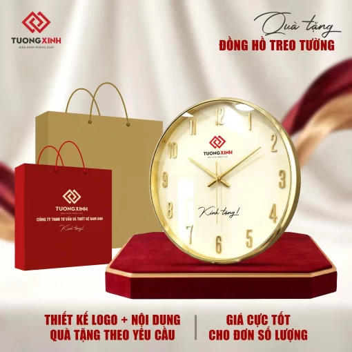 Đồng hồ treo tường in logo quà tặng đối tác quà tặng khách hàng sang trọng DGL77