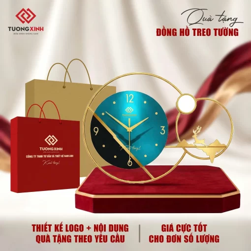 Đồng hồ treo tường in logo quà tặng tân gia, quà tặng sự kiện ý nghĩa DGL78