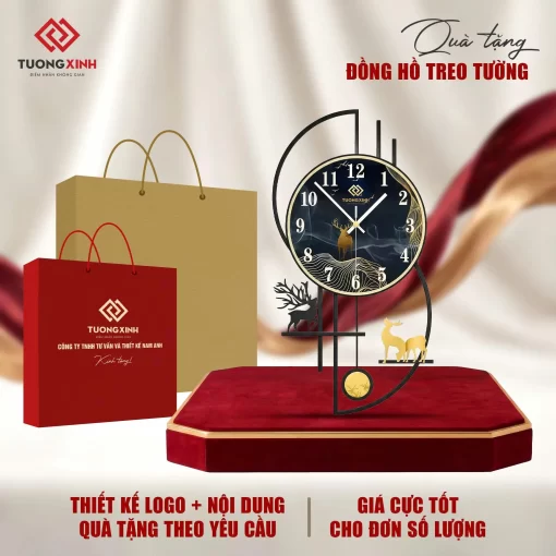 Đồng hồ treo tường in logo quà tặng doanh nghiệp quà tặng khách hàng DGL81