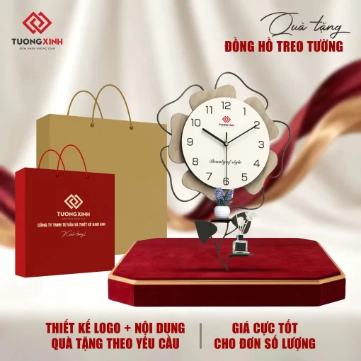 Đồng hồ treo tường in logo quà tặng sự kiện công ty ý nghĩa DGL82