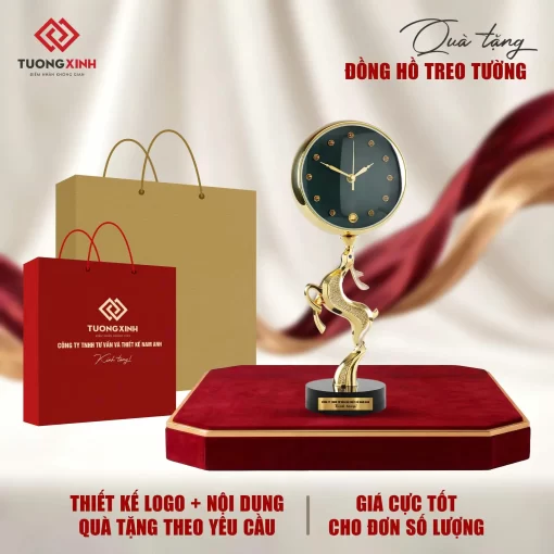 Đồng hồ để bàn in logo quà tặng công ty doanh nghiệp sang trọng cao cấp DGL64