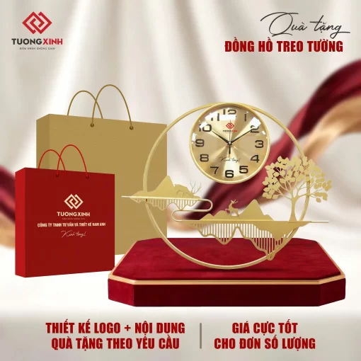 Đồng hồ treo tường in logo quà tặng đối tác khách hàng ý nghĩa DGL79