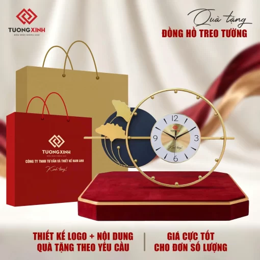 Đồng hồ treo tường in logo quà tặng công ty doanh nghiệp ý nghĩa DGL60