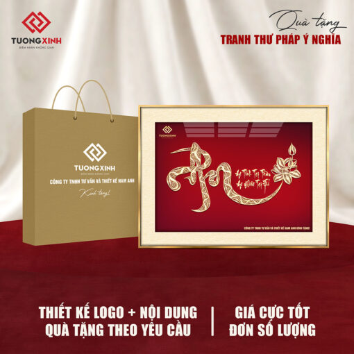 Tranh tráng gương Thư Pháp, quà tặng sự kiện công ty sang trọng ý nghĩa TQT01