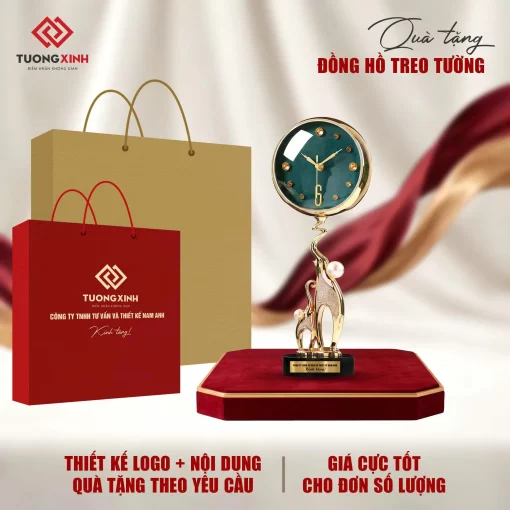 Đồng hồ để bàn in logo quà tặng sự kiện, quà tặng tân gia sang trọng cao cấp DGL62