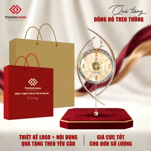 Đồng hồ treo tường in logo quà tặng sự kiện công ty sang trọng ý nghĩa DGL66