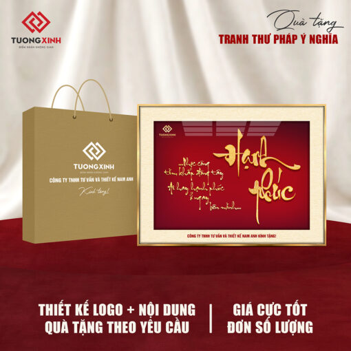 Tranh tráng gương Thư Pháp, quà tặng khách hàng sang trọng ý nghĩa TQT10