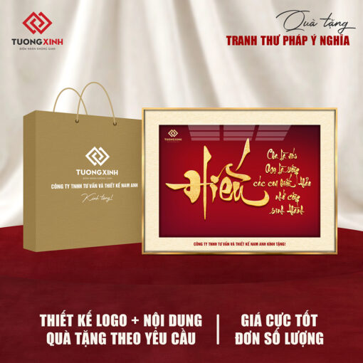 Tranh tráng gương Thư Pháp, quà tặng khách hàng sang trọng ý nghĩa TQT11
