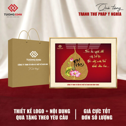 Tranh tráng gương Thư Pháp, quà tặng khách hàng sang trọng ý nghĩa TQT12