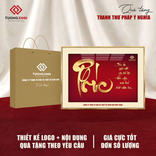 Tranh tráng gương Thư Pháp, quà tặng khách hàng sang trọng ý nghĩa TQT13