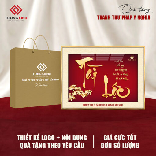 Tranh tráng gương Thư Pháp, quà tặng khách hàng sang trọng ý nghĩa TQT14