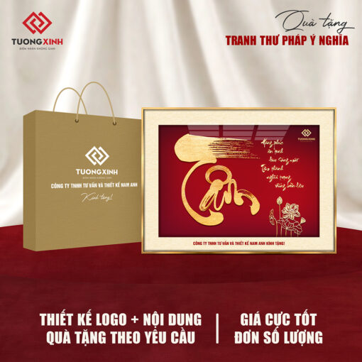 Tranh tráng gương Thư Pháp, quà tặng doanh nghiệp sang trọng ý nghĩa TQT02