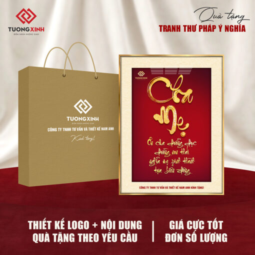 Tranh tráng gương Thư Pháp, quà tặng sự kiện doanh nghiệp sang trọng ý nghĩa TQT23