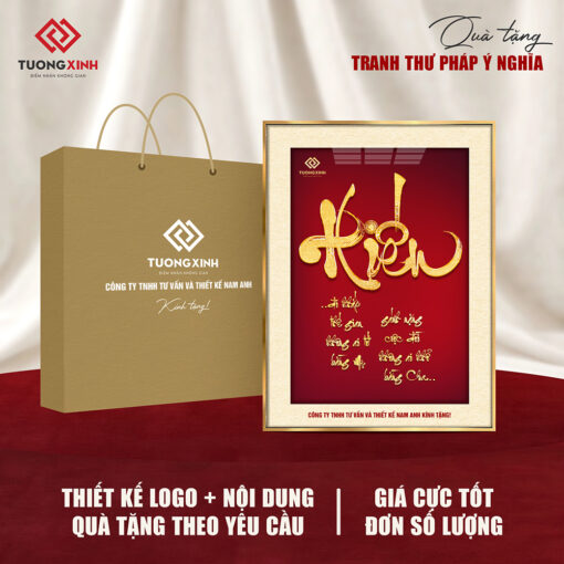 Tranh tráng gương Thư Pháp, quà tặng sự kiện doanh nghiệp sang trọng ý nghĩa TQT25