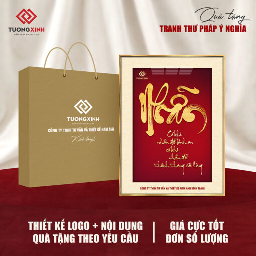 Tranh tráng gương Thư Pháp, quà tặng sự kiện công ty sang trọng ý nghĩa TQT28