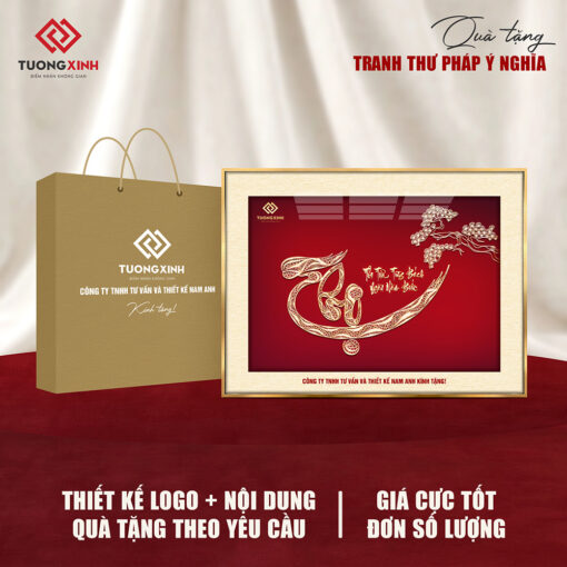 Tranh tráng gương Thư Pháp, quà tặng khách hàng sang trọng ý nghĩa TQT03