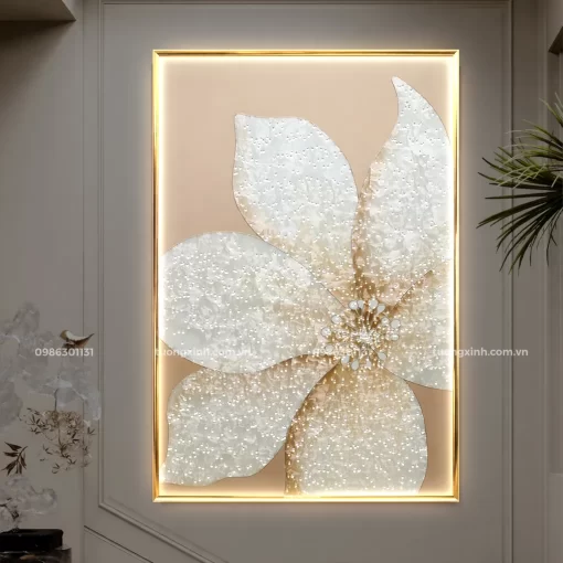 Tranh treo tường đèn LED pha lê đính đá hoa nghệ thuật LD896
