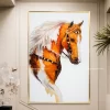 Tranh phòng khách Độc Mã đèn LED đính đá sang trọng LD907