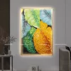 Tranh LED đính đá cao cấp lá cây nghệ thuật LD867