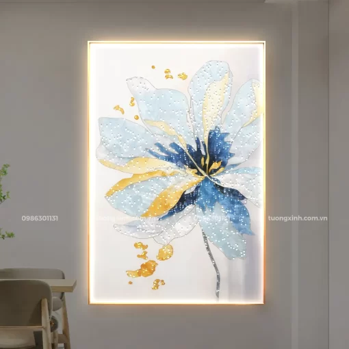 Tranh đèn LED tráng gương pha lê đính đá hoa nghệ thuật LD892