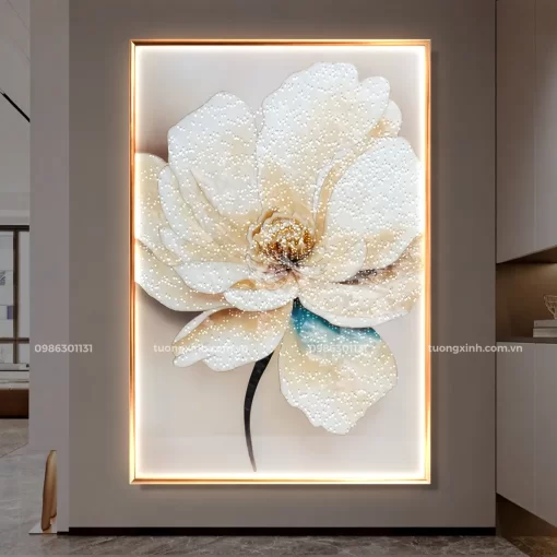 Tranh đèn LED tráng gương pha lê đính đá hoa nghệ thuật LD897