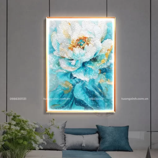 Tranh pha lê đèn LED hoa nghệ thuật LD884