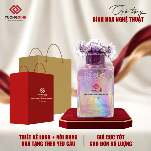 Bình hoa thủy tinh quà tặng khách hàng cao cấp GSQ25
