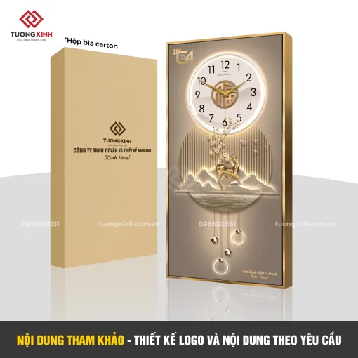 Đồng hồ treo tường in logo thiết kế theo yêu cầu, quà khách hàng công ty doanh nghiệp DGL52