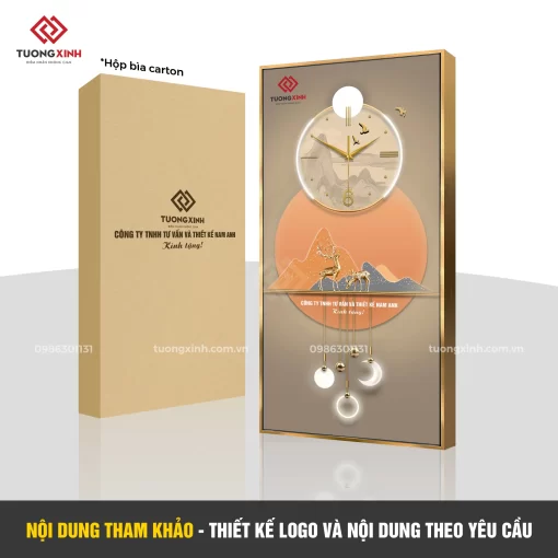 Đồng hồ treo tường in logo thiết kế theo yêu cầu, quà tặng công ty doanh nghiệp mang dấu ấn riêng DGL53