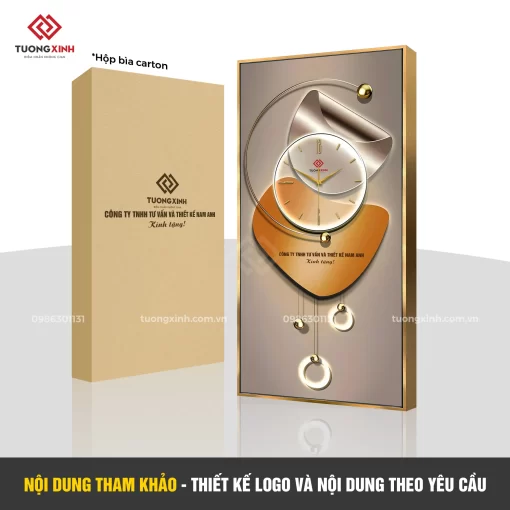 Đồng hồ treo tường in logo thiết kế theo yêu cầu, quà tặng khách hàng công ty doanh nghiệp DGL55