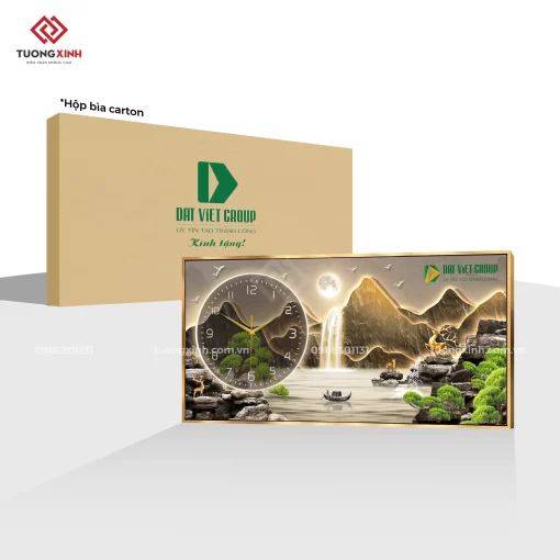 Đồng hồ treo tường in logo thiết kế theo yêu cầu, quà tặng tân gia, sự kiện ý nghĩa DGL22