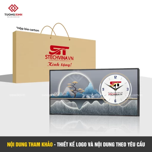 Đồng hồ treo tường in logo thiết kế theo yêu cầu, quà tặng doanh nghiệp ý nghĩa DGL30
